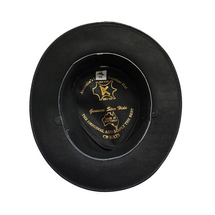 Mens Black Vintage Wide Brim Cowboy Aussie Style Western Bush Hat Vintage