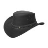 Mens Vintage Black Wide Brim Cowboy Aussie Style Western Bush Hat