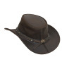 Mens Vintage Brown Wide Brim Cowboy Aussie Style Western Bush Hat