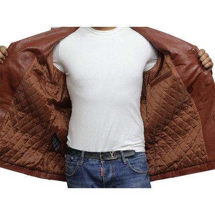 Mens Real Leather World War 2 German Military U Boat Captains Jacket Military Style Real Vintage