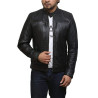 Mens Genuine Leather Biker Jacket Sheepskin Vintage