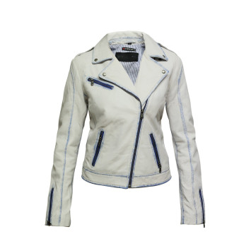 Women Leather Biker Jacket Classic Slim fit   