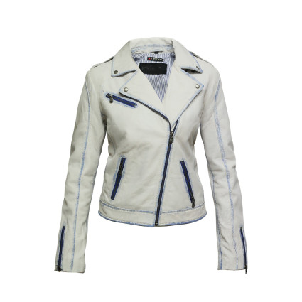 Women Leather Biker Jacket Classic Slim fit   