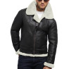 Men's Aviator Real Shearling Sheepskin Leather Flying Jacket