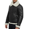 Men's Aviator Real Shearling Sheepskin Leather Flying Jacket