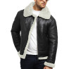 Men's Aviator Real Shearling Sheepskin Leather Flying Jacket