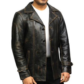Men's Genuine Lambskin Leather Three-Button Lightweight Coat