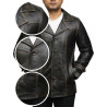 Men's Genuine Lambskin Leather Three-Button Lightweight Coat