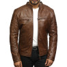 Men's Brown Leather Jacket - Asasin