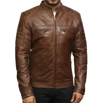Men's Brown Leather Jacket - Asasin