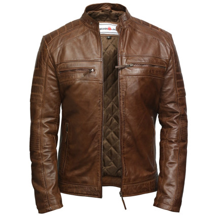 Men's Brown Leather Jacket - Asasin