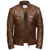 Men's Brown Leather Jacket - Asasin