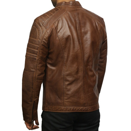 Men's Brown Leather Jacket - Asasin