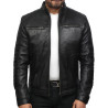 Men's Black Genuine Leather Biker Jacket