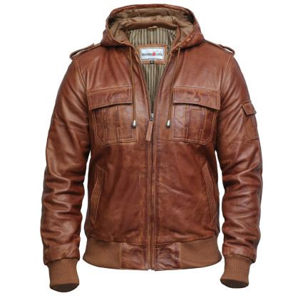 Men's Navy Lambskin Genuine Leather Biker Jacket