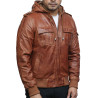 Men's Navy Lambskin Genuine Leather Biker Jacket