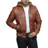 Men's Navy Lambskin Genuine Leather Biker Jacket