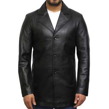 Men's Genuine Lambskin Leather Three-Button Lightweight Coat
