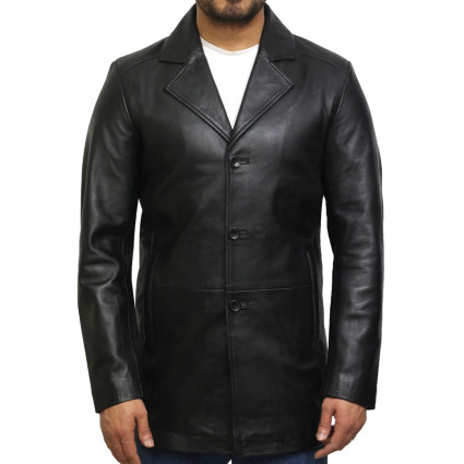 Men's Genuine Lambskin Leather Three-Button Lightweight Coat