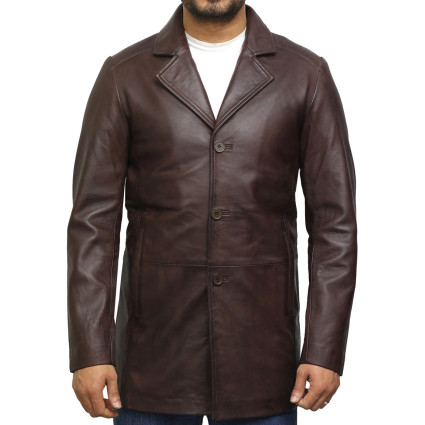 Men's Genuine Lambskin Leather Three-Button Lightweight Coat