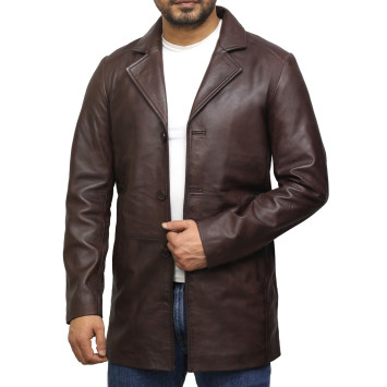 Men's Genuine Lambskin Leather Three-Button Lightweight Coat