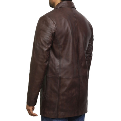 Men's Genuine Lambskin Leather Three-Button Lightweight Coat
