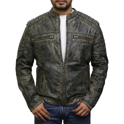 Men's Brown Leather Jacket - Asasin