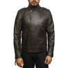 Men's Vintage Brown Front Zipped Leather jacket