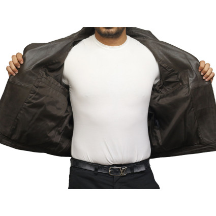 Men's Vintage Brown Front Zipped Leather jacket
