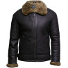 Men's Real Shearling Sheepskin Leather Flying Jacket Aviator Ginger Brown BNWT