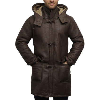 Men's shearling sheepskin duffle coat - Alaska