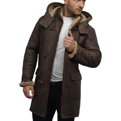 Men's shearling sheepskin duffle coat - Alaska