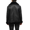 Women’s Black Shearling Sheepskin Pilot Aviator Fur-lined Leather jacket