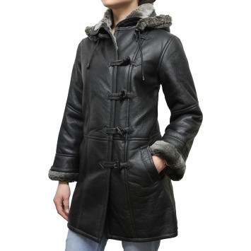 Ladies Shearling sheepskin Jacket Coat- Nebraska