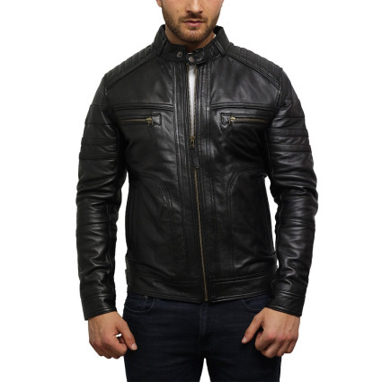 Leather Jacket Mens | Real Soft Nappa Lamb Leather Jacket For Men Vin