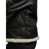 Ladies Women's Hooded Aviator Real Shearling Sheepskin Flying Leather Jacket Coat-Callie