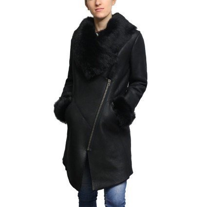 Women Shearling sheepskin Jacket Coat- Nebraska