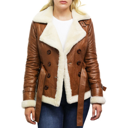 Ladies Leather Blazer Jacket - Upton