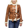 Ladies Leather Blazer Jacket - Upton