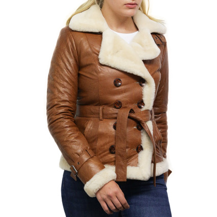 Ladies Leather Blazer Jacket - Upton