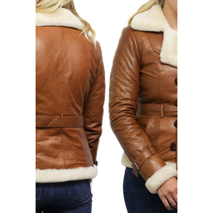 Ladies Leather Blazer Jacket - Upton