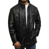 Men's Black Quilted Reefer Jacket
