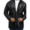 Men's Black Quilted Reefer Jacket