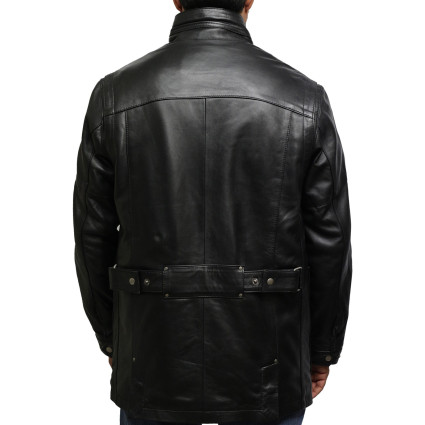 Men's Black Quilted Reefer Jacket