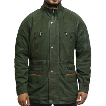 Mens Winter Parka Green Coat Retro