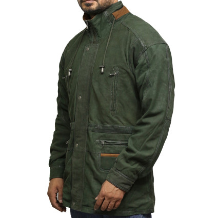 Mens Winter Parka Green Coat Retro