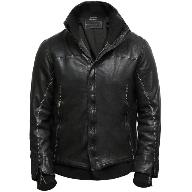 Men's Black Genuine Leather Biker Jacket