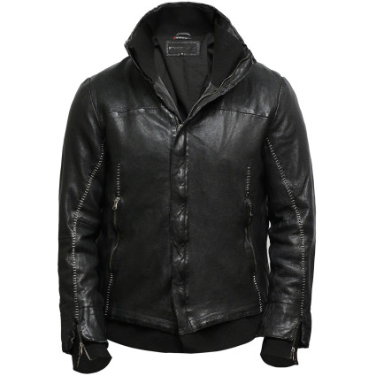 Men's Black Genuine Leather Biker Jacket