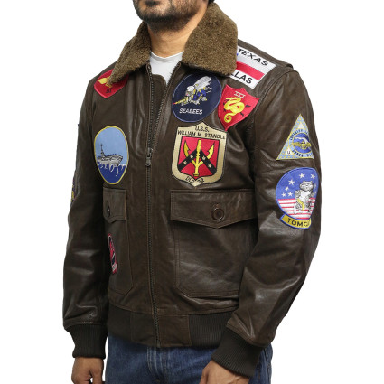 leather-bomber-sheepskin-shearling-jacket Mens-a2-aviator-flying