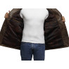 Men's Brown Leather Reefer Jacket